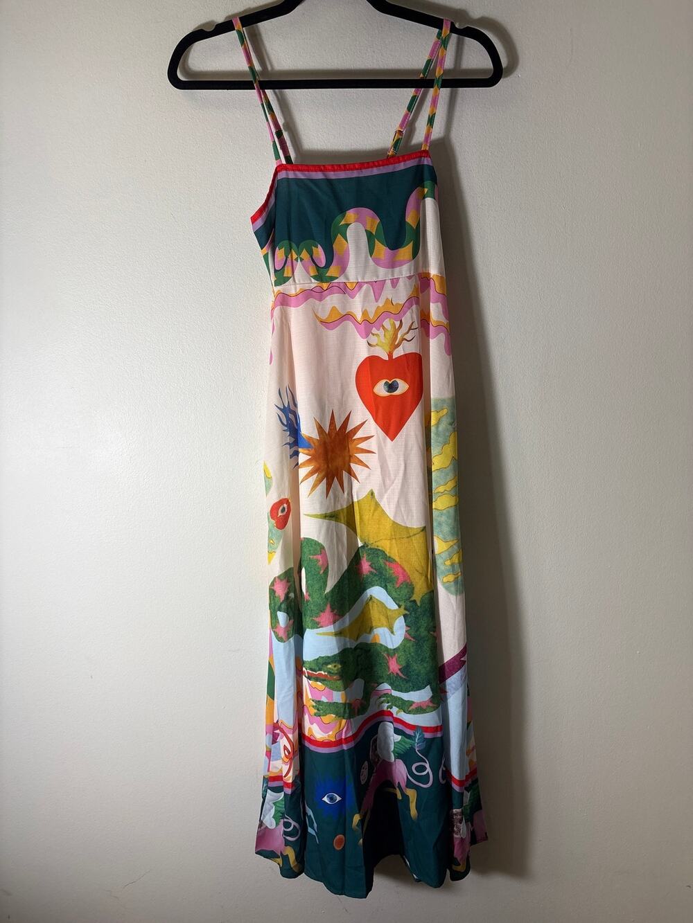 No Brand Mulitcolor Spaghetti Strap Maxi Sundress Sz S